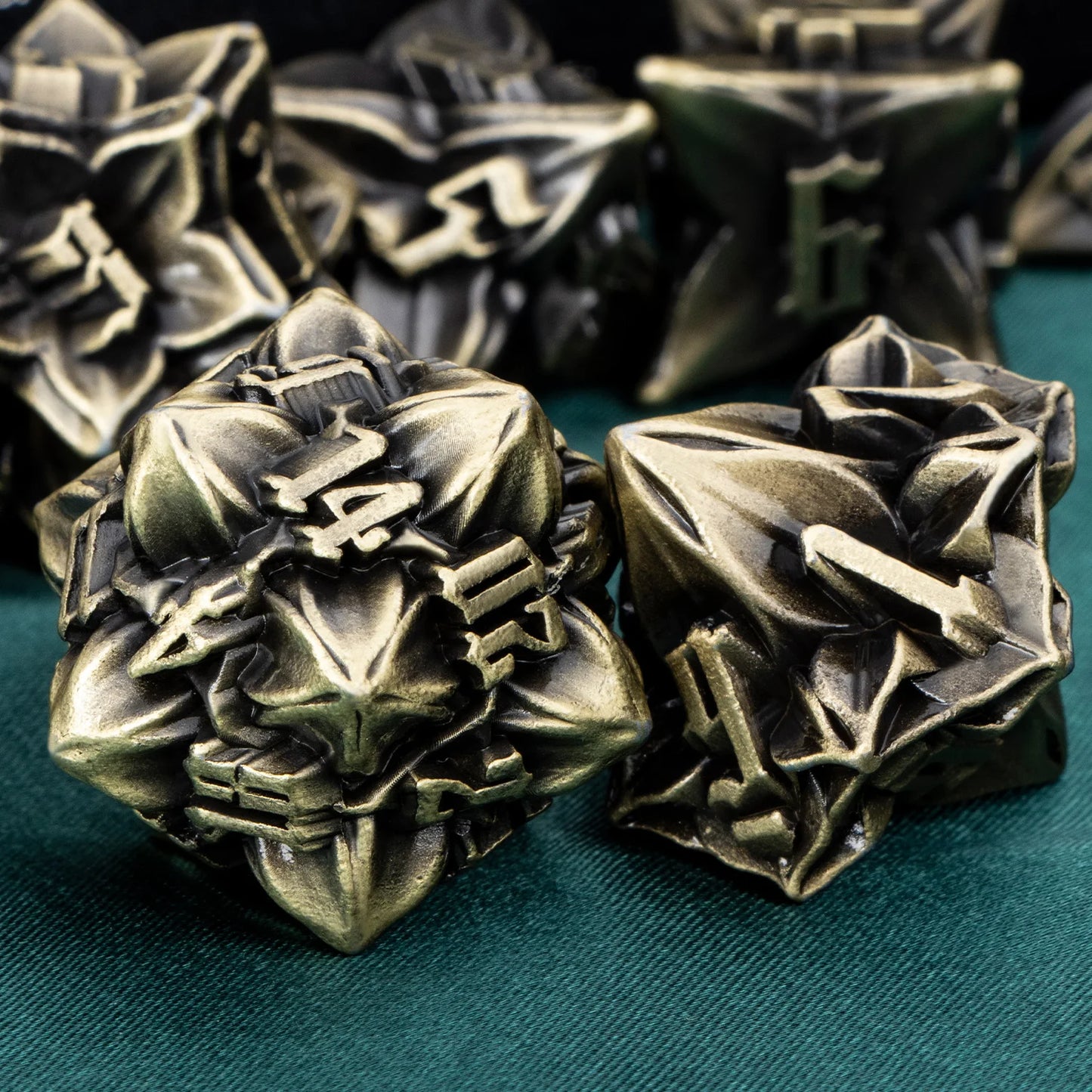 Dice of Elduraan, the Forgemaster- Metal Polyhedral Dice Set